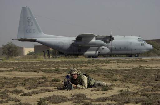 Soldier in front of Plane